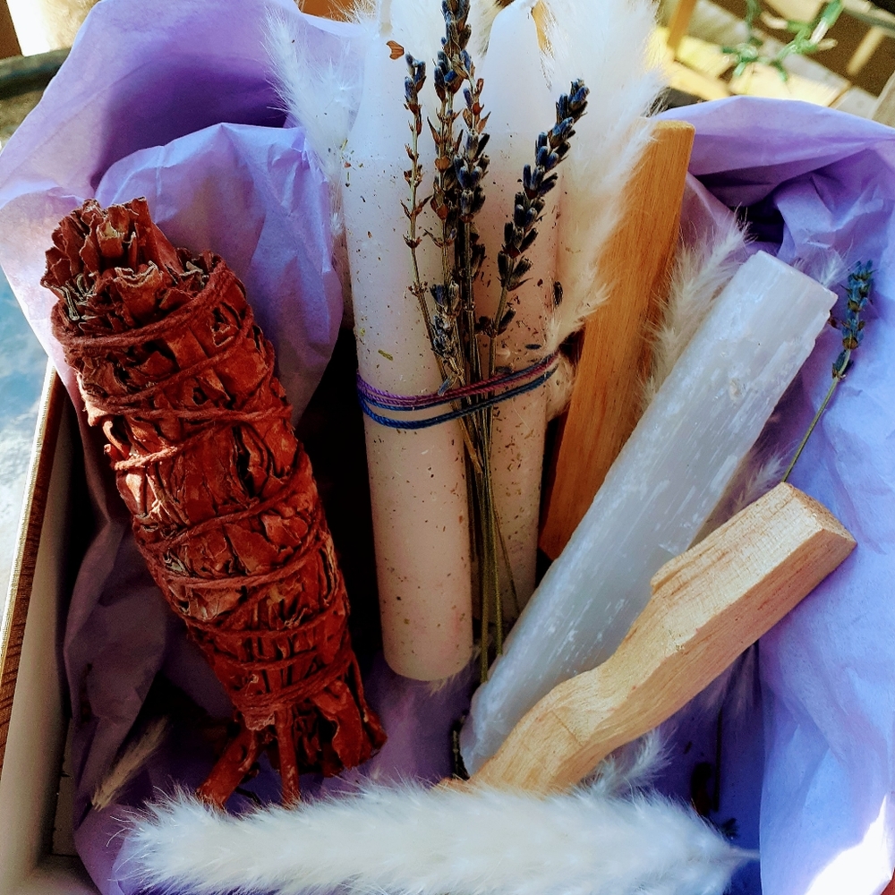 Sage and crystals